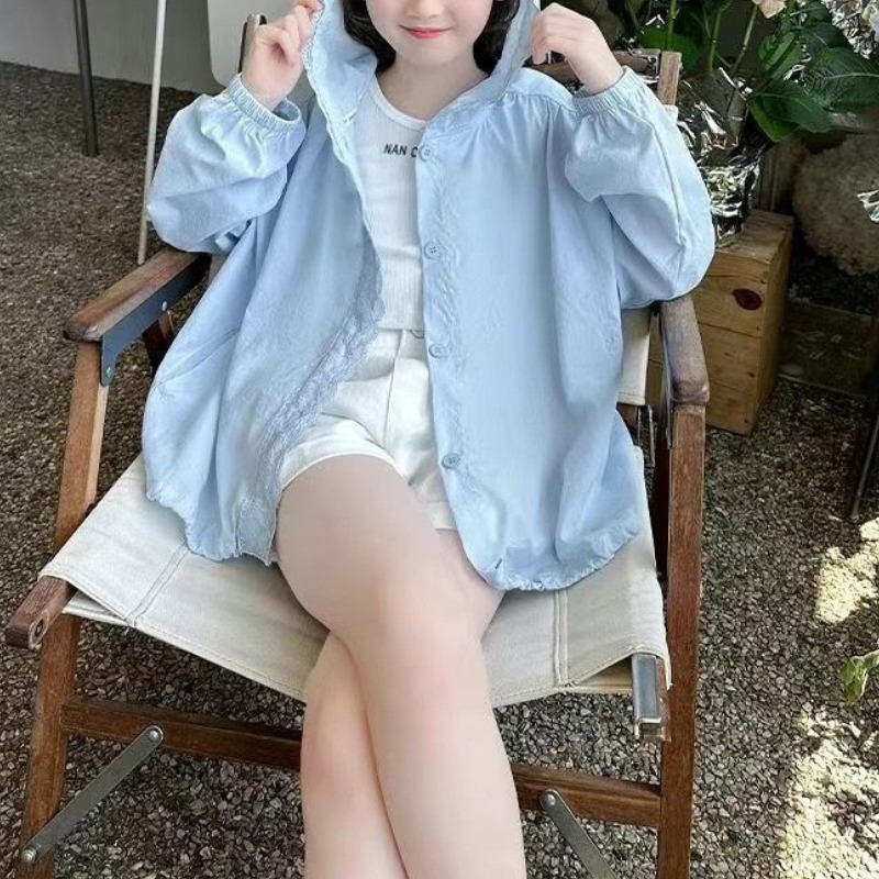 해피유통 청소년 소녀 봄여름 자외선 차단 재킷 후드 레이스 장식 통기성 디자인디자인14세 이상 23,990원