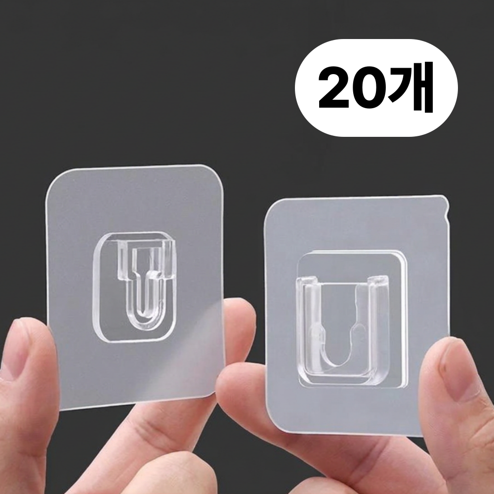 심플훅스 무타공 접착식 후크 걸이, 20개, 투명 7,070원