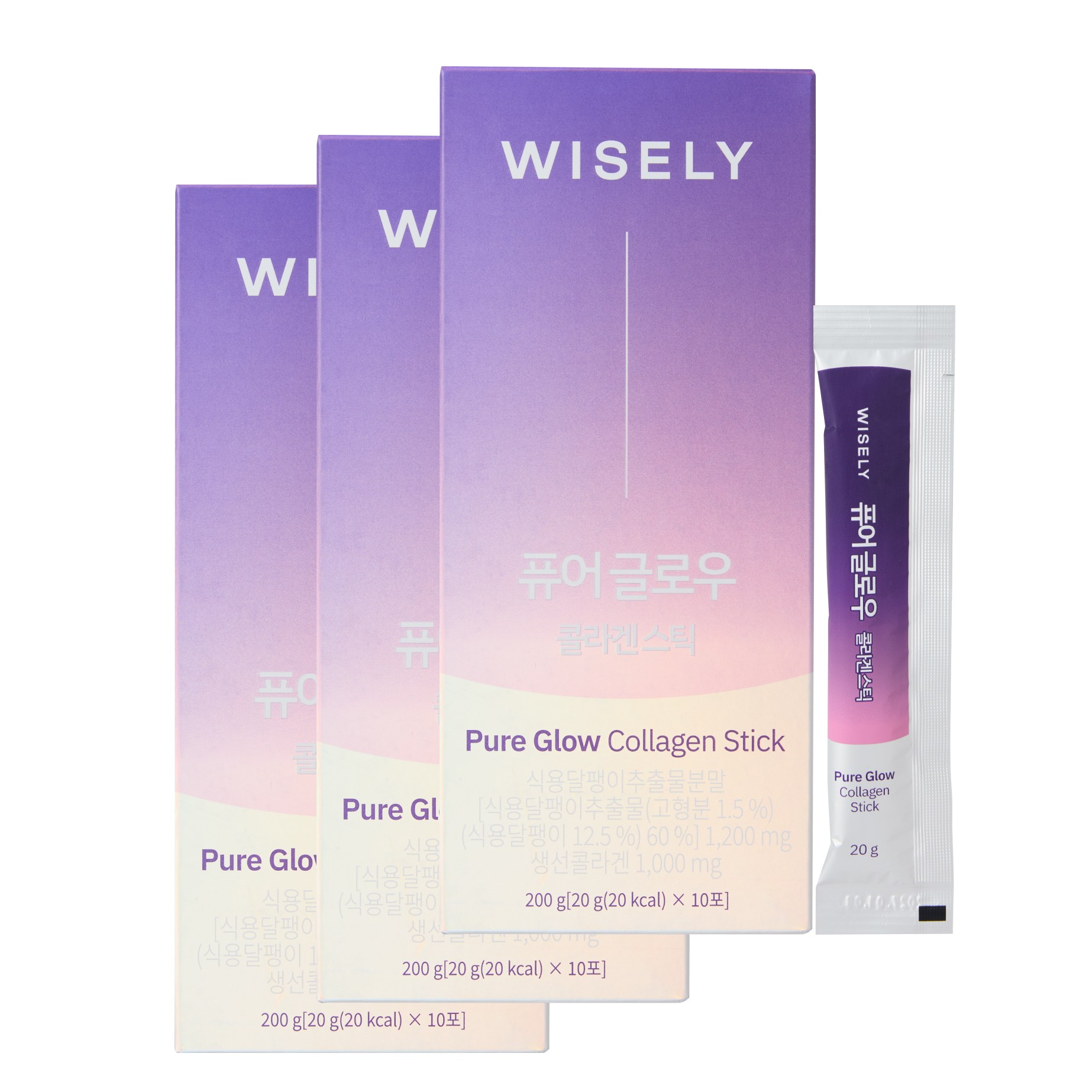 와이즐리 퓨어글로우 뮤신 콜라겐 키위맛 젤리 스틱, 200g, 3박스 21,900원