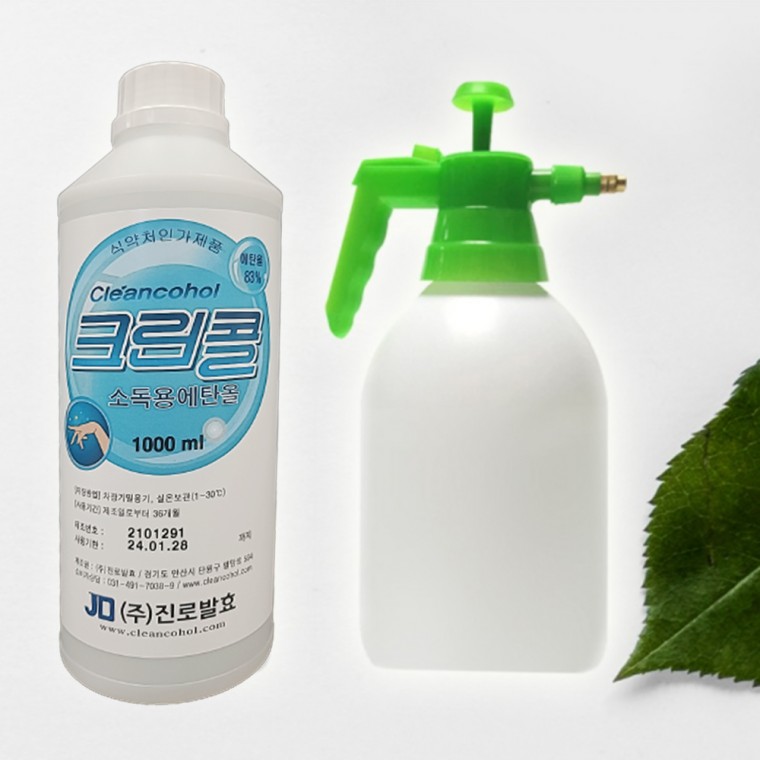 83% 소독용 식약처인증 2L 방역 고압축 에탄올 분무기 곡물발효 9,040원