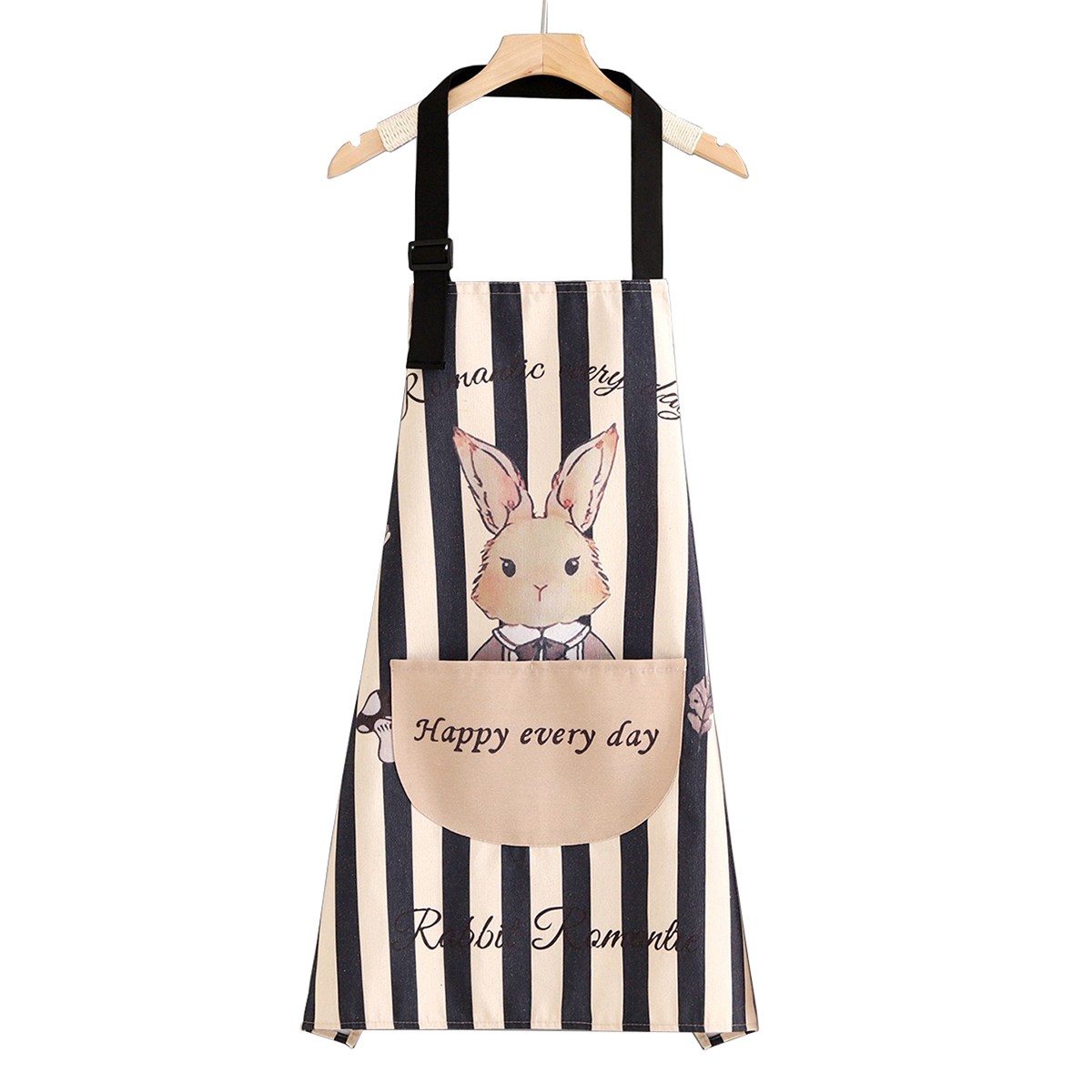 다용도 심플 포켓 주방 카페 미술용 앞치마, 1개, 토끼 (세로 무늬 있음) 11,600원
