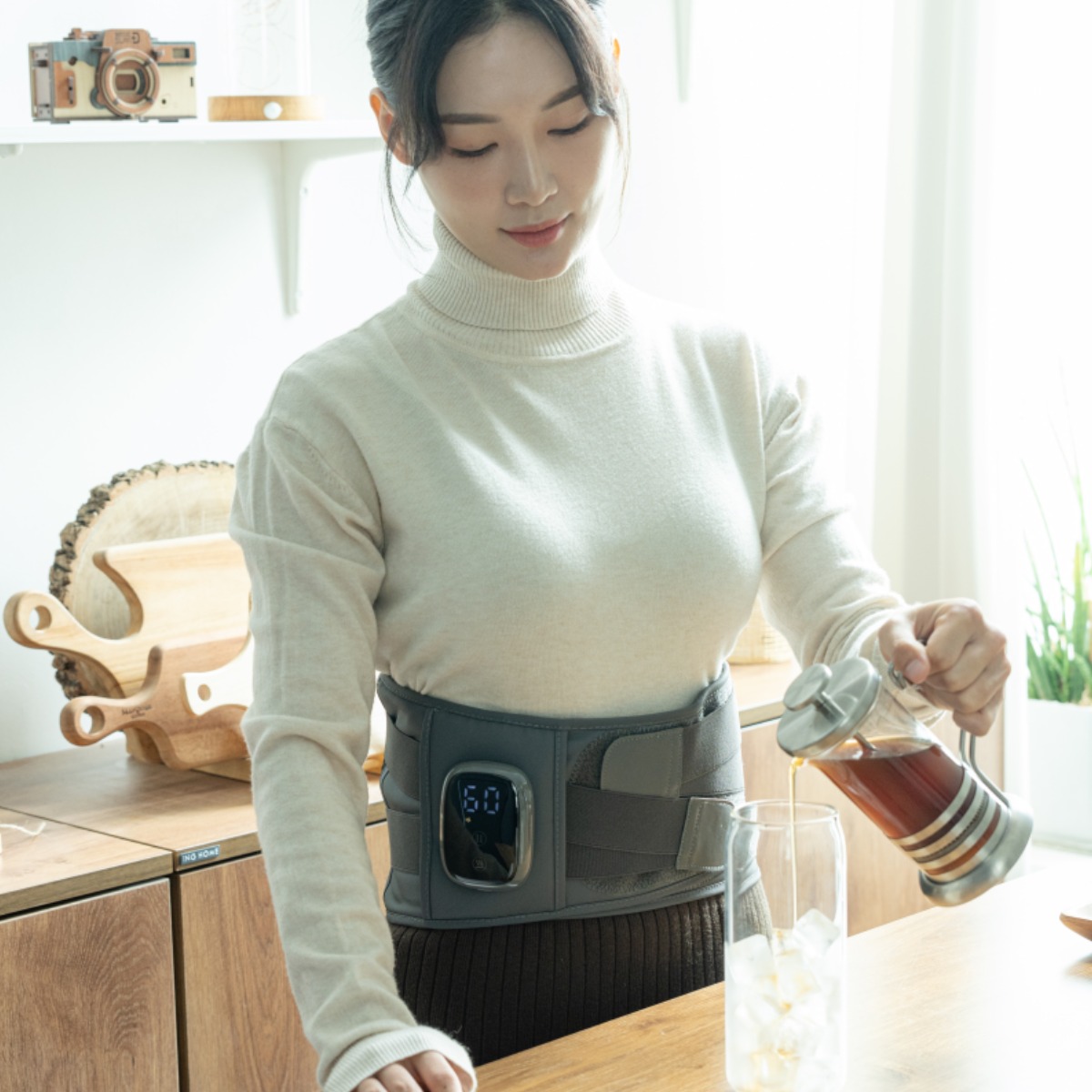 당일출고 테크러브 공기압 허리 복부 온열 마사지기 배 찜질기 벨트형 안마기구 허리보호대 51,050원