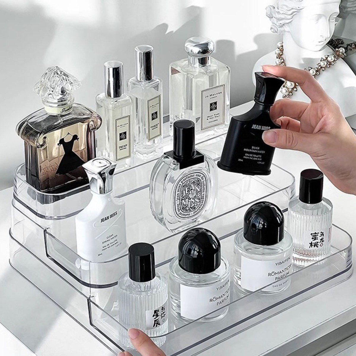 화장대 화장품 메이크업 향수 수납케이스 3단 투명 진열대 i260, 1, 3단투명진열대 4,900원
