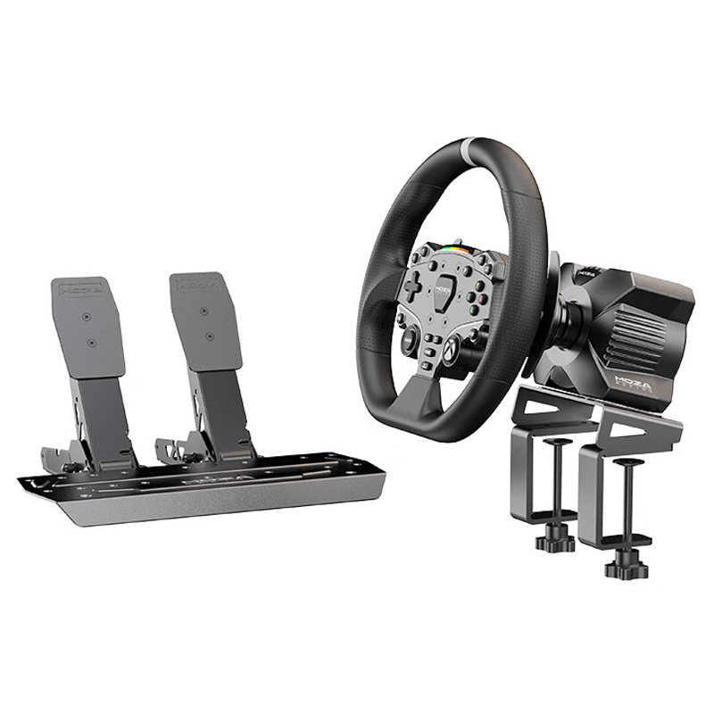 MOZA R3 스티어링 휠 + 레이싱 듀얼 페달 세트 393,000원