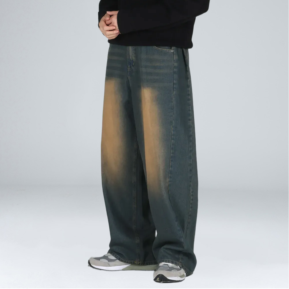 이브클로젯 이황에프엔씨 남성용 사이드턱 Y2K 워싱 와이드 데님 팬츠 6468 1 38,400원