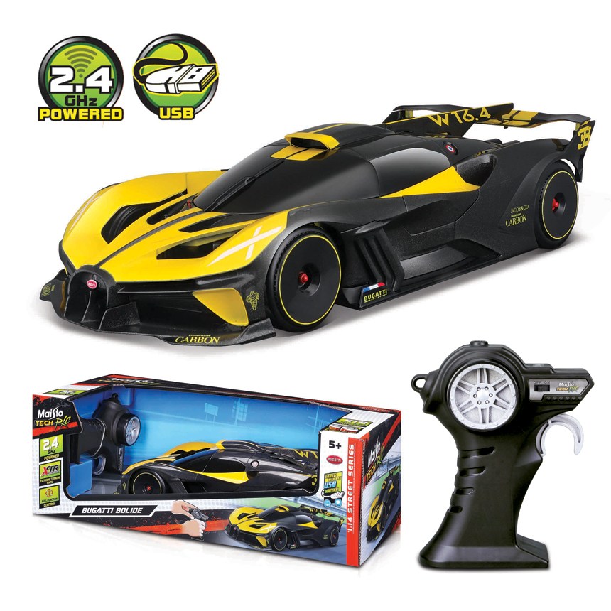 부가티 볼리드 레이싱카 스포츠카 옐로우 RC 34cm 마이스토 1:14 어린이알씨카 빅사이즈 자동차장난감, 1개 63,900원