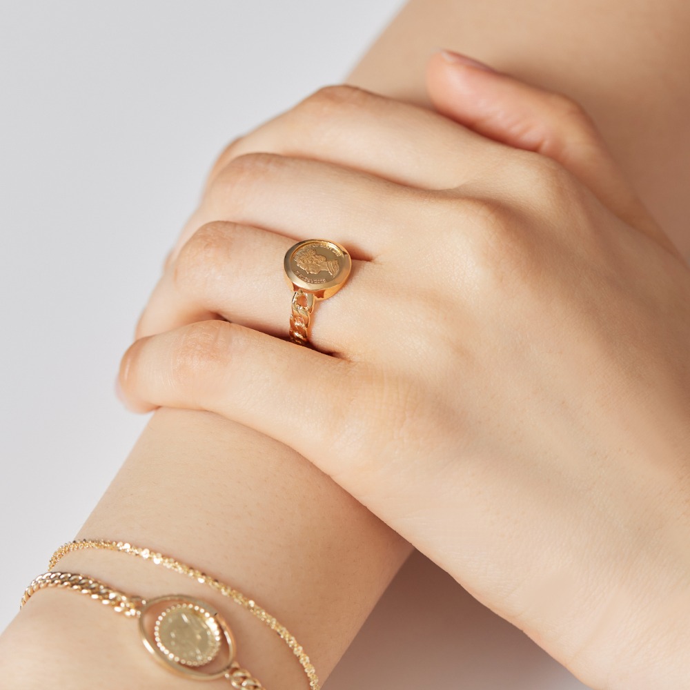 펠리체골드 14K 엘리자베스 클립 반지 (+쇼핑백증정) 데일리 볼드 우정반지 기념일 선물 금 코인반지 골드 여성반지 594,830원