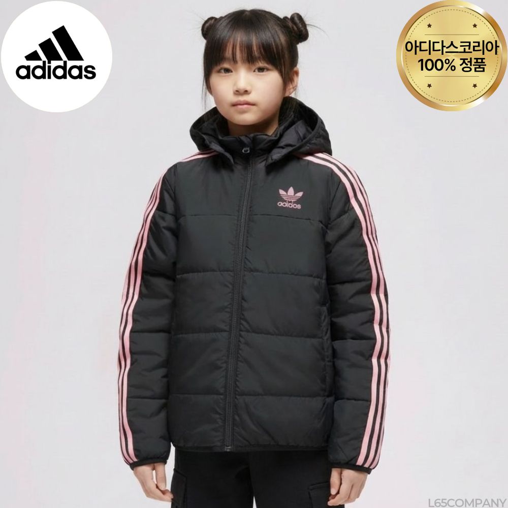 아디다스 주니어 경량 패딩 아디컬러 삼선 키즈 패딩점퍼 학생 자켓 점퍼 71,800원