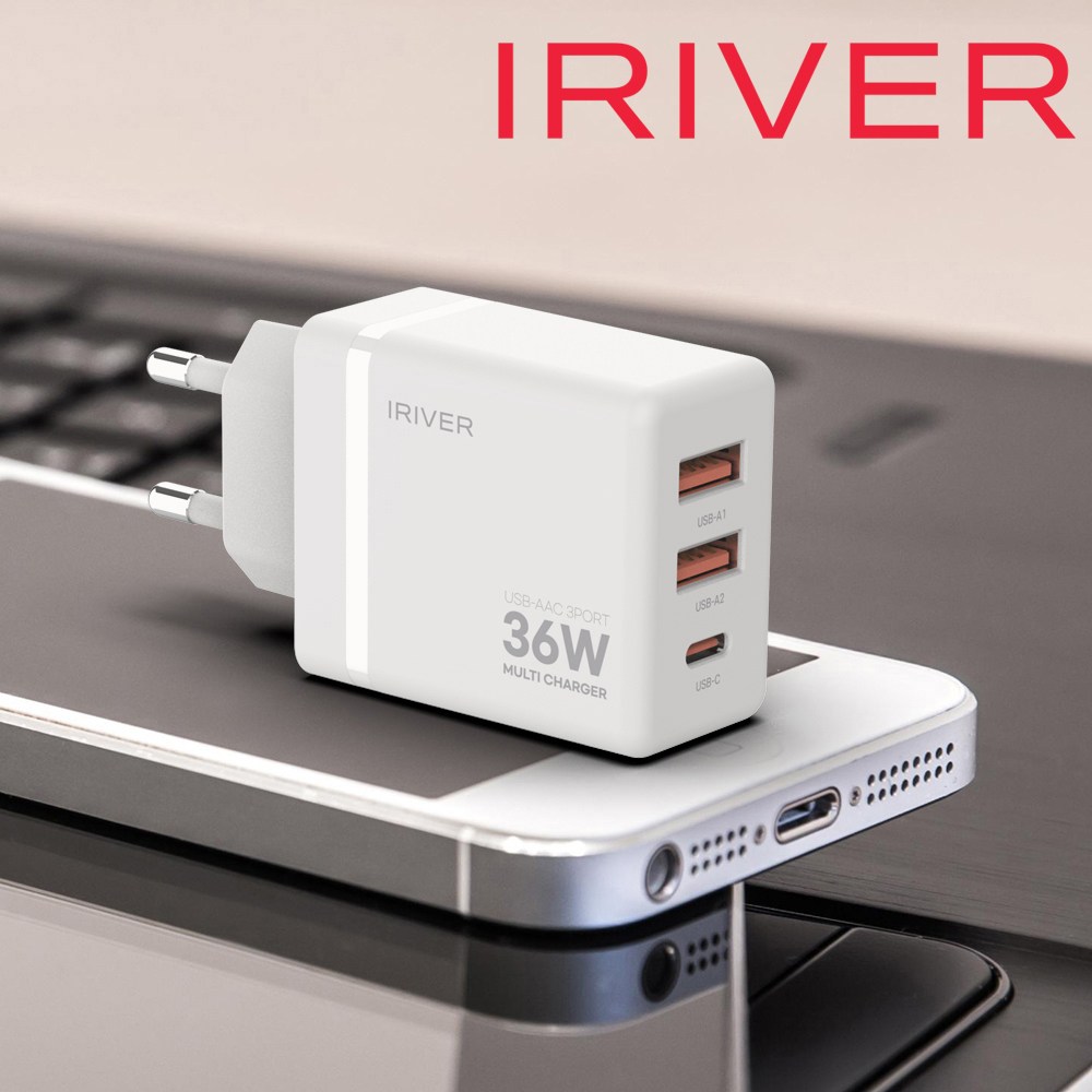 아이리버 C타입 초고속 PD 고속 아이폰 충전기 삼성 충전기 호환 36W 멀티 3포트 케이블 포함 19,690원