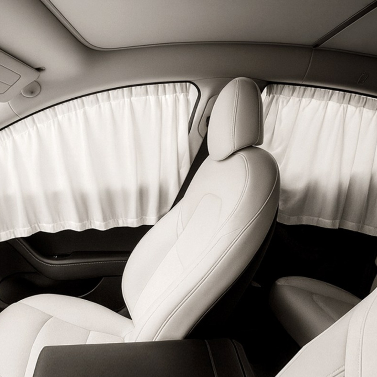 벤비아 테슬라 모델3 모델S 리무진 커튼 풀세트 4p 앞 뒤 레일커튼 햇빛차단 암막 사생활보호 차박 캠핑 하이랜드 00822, 4개, 화이트 54,500원