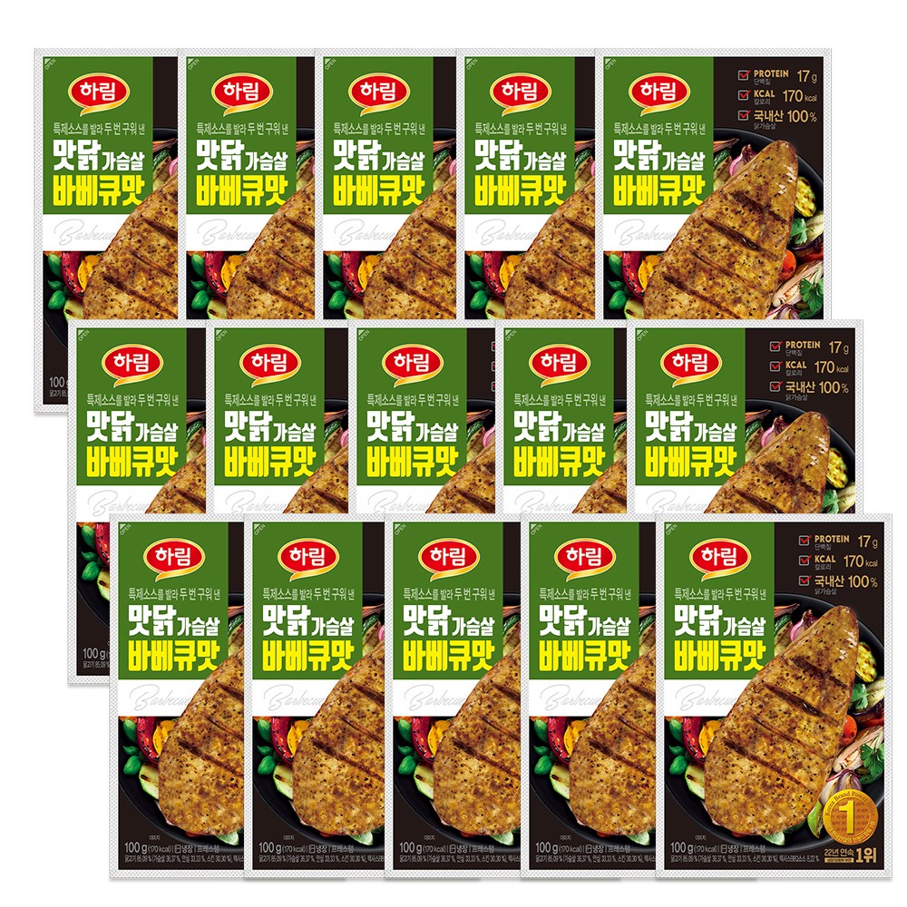 하림 맛닭가슴살 바베큐맛 100g 15봉 30,900원