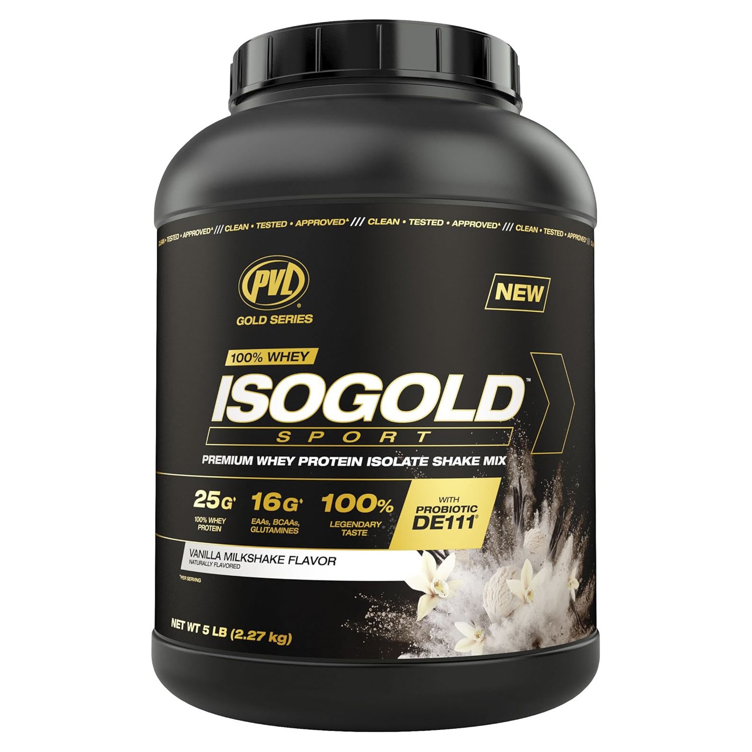 PVL ISOGOLD 스포츠 프리미엄 웨이 프로틴 아이솔레이트 셰이크 믹스 바닐라 밀크셰이크 맛, 2.27kg, 1개 134,280원