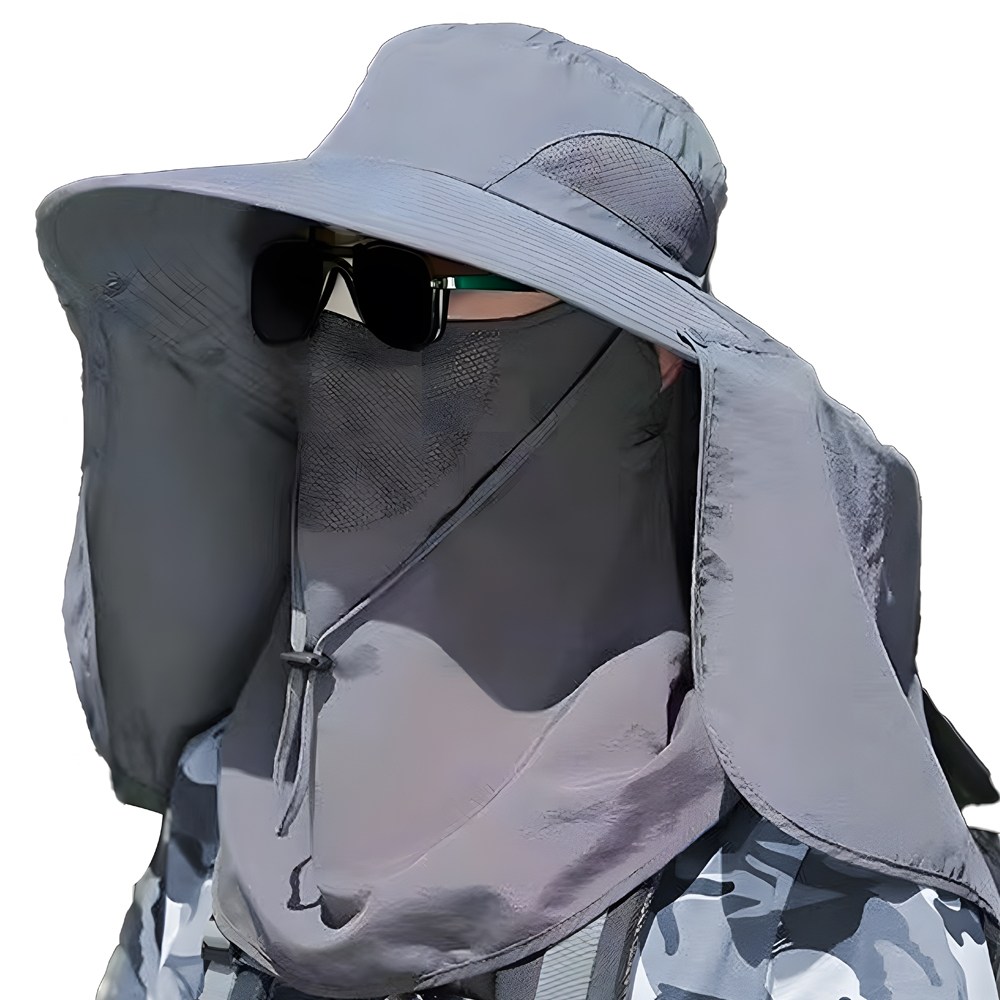 등산 낚시 캠핑 자외선차단 사파리 모자, 다크그레이 12,900원