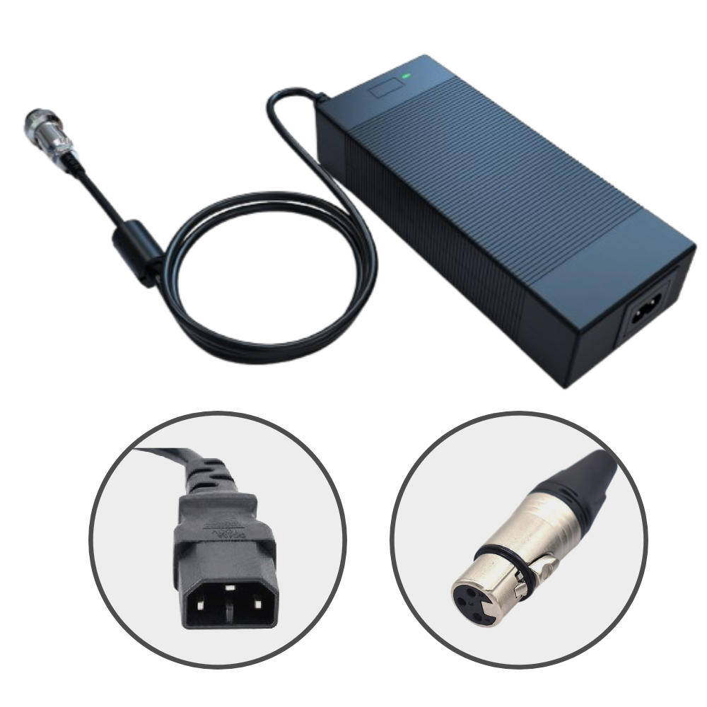 RAING 전기자전거 리튬이온배터리 충전기 IEC파워단자 숫놈, XLR마이크단자 암놈, 1개 56,910원