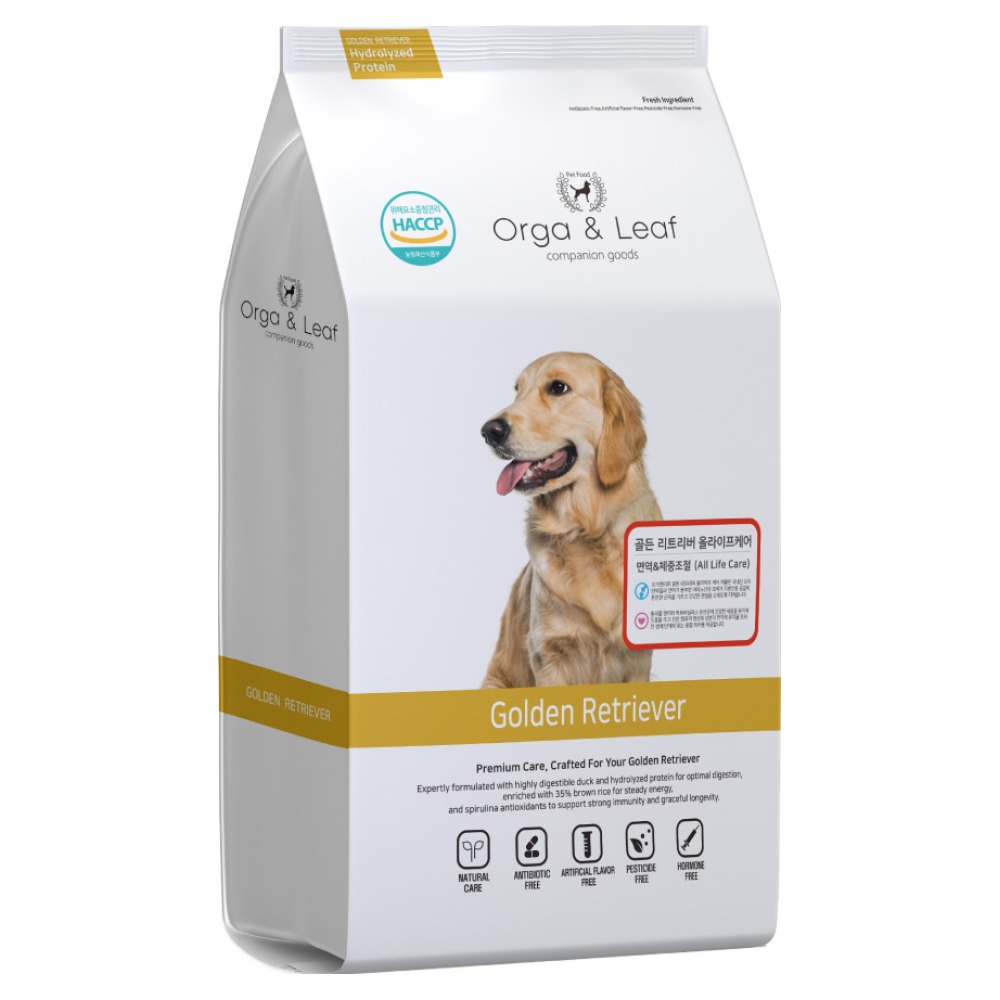 오가앤리프 골든 리트리버 올라이프 케어 대형견 중형견 대포장 대용량 강아지 사료, 1개, 12kg, 오리 + 현미 59,000원
