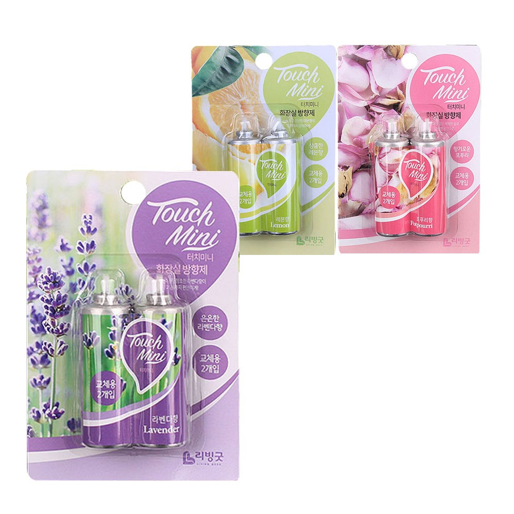 리빙굿 터치미니 화장실 방향제 라벤다향 리필 2입 4세트 10,500원