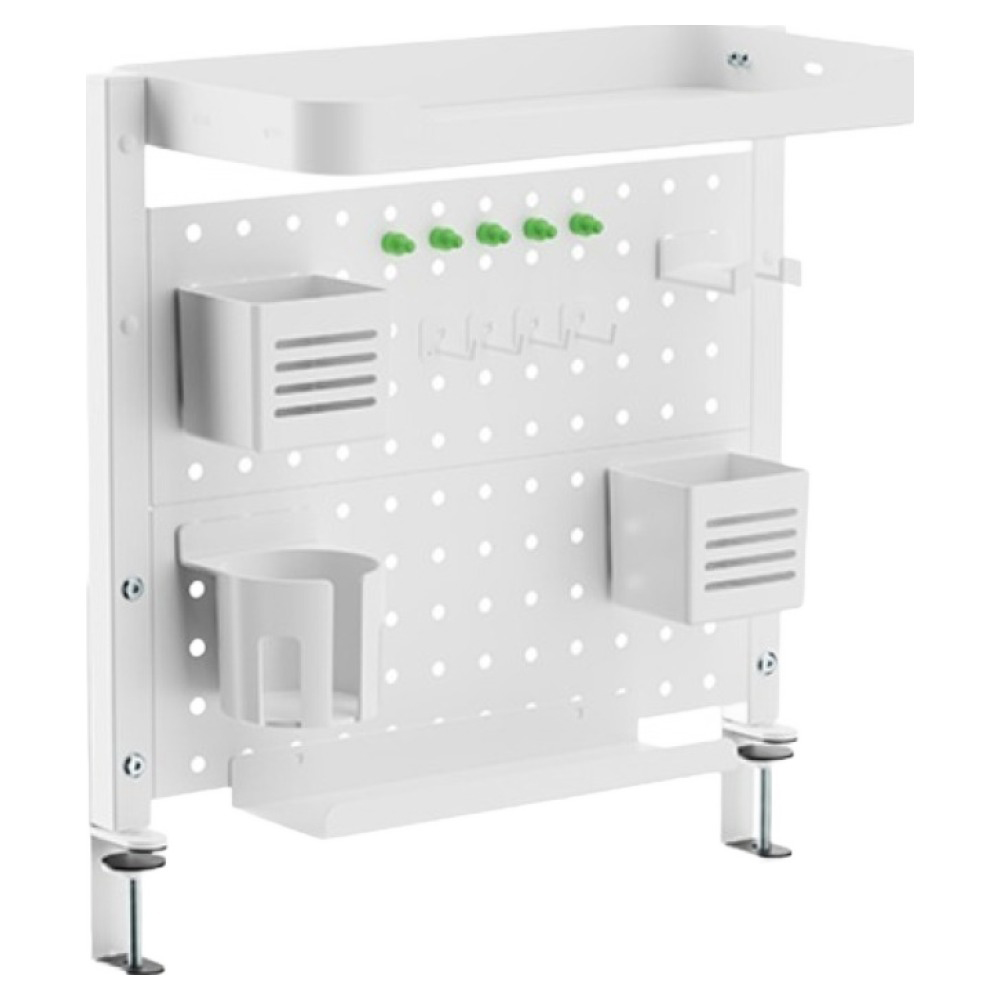 엘디엘마운트 클램프 오거나이저 페그보드 다용도 파티션 책상 타공판 460 x 412~542 mm APL-PB470W, 1개, 화이트 35,900원