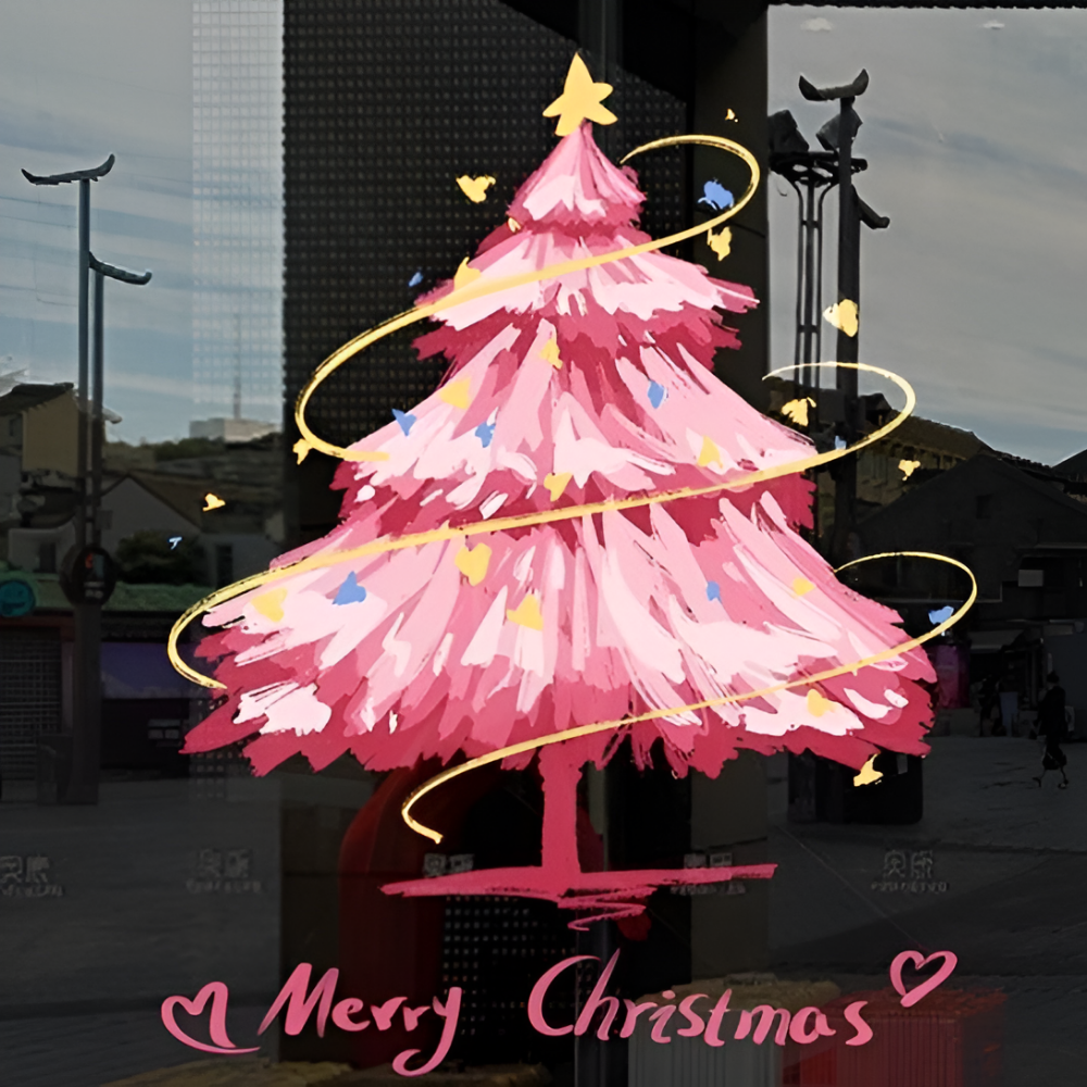 하루템 크리스마스 창문 스티커 윈도우 장식 성탄 데코 소품 꾸미기, 핑크 15,900원