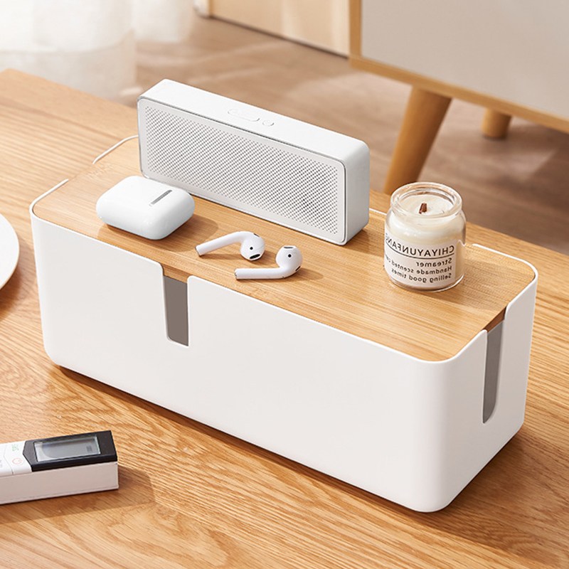 하스몰 우드 감성 심플 간편 케이블 정리 멀티탭 다용도 전선 정리함 14,800원