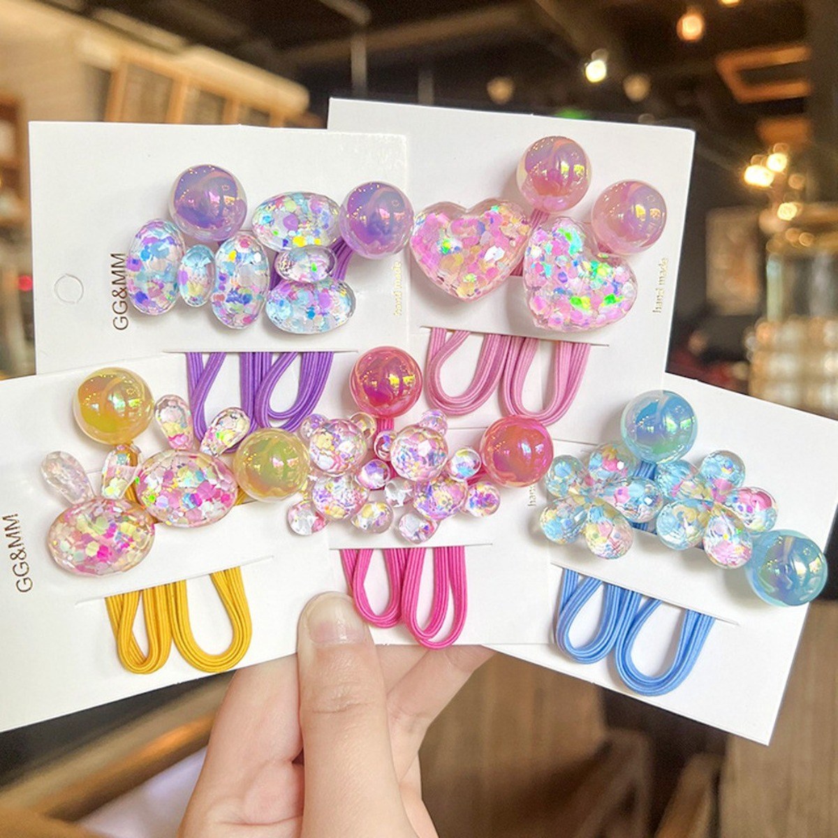 로르블랑 큐티 반짝이 방울 머리끈 10P 세트 12,850원