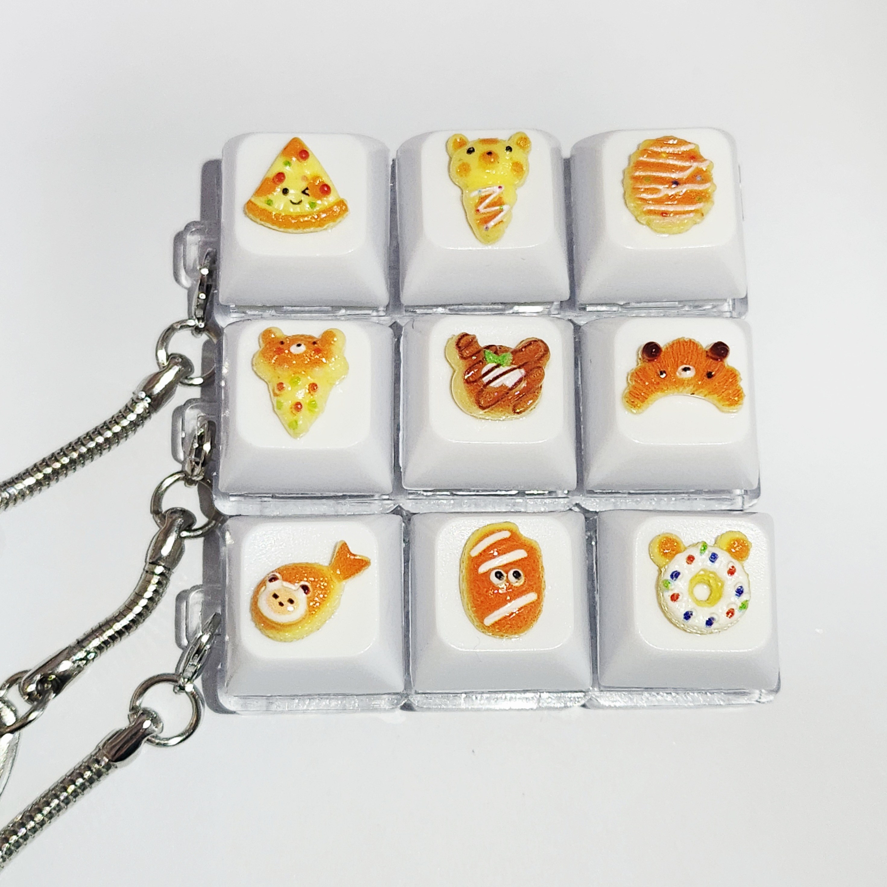달콤 베이커리 빵모양 딸깍이 키보드 키캡 키링, 1개, 붕어빵세트 10,900원