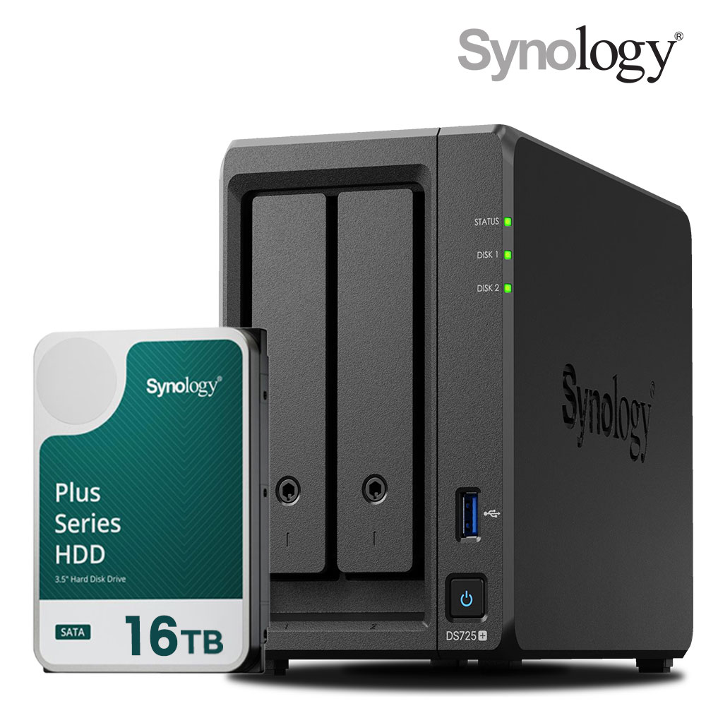 [ 시놀로지 공식총판 ] 시놀로지 나스 DS725+2bay [16TB]HAT3310-16TBX1EA 합본 기업용 NAS 1,640,000원