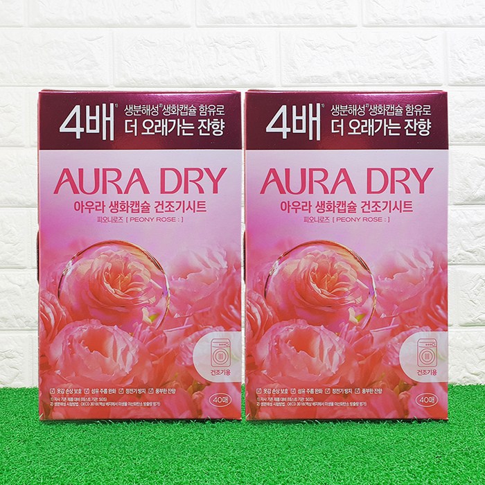 AURA 생화캡슐 건조기용 시트 섬유유연제 피오니 로즈 본품 20,500원