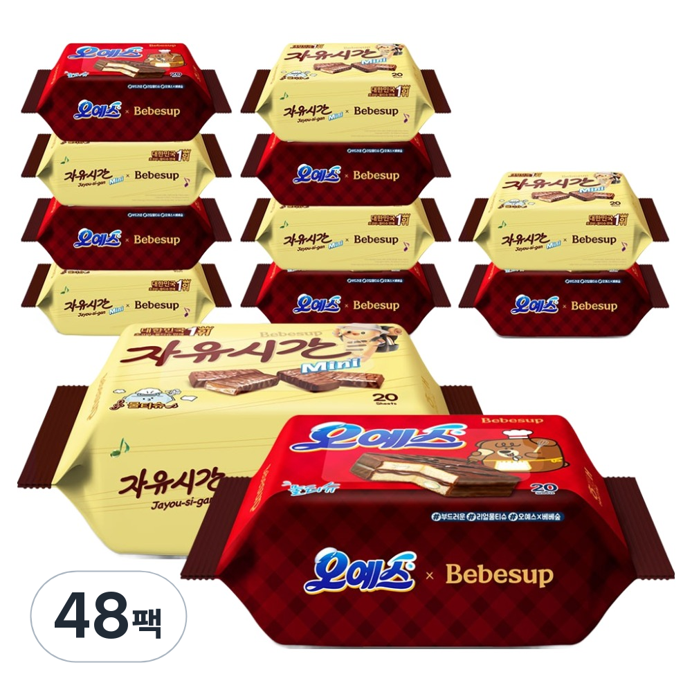 베베숲 해태 시그니처 블루 오예스 자유시간 mini 에디션 아기물티슈 리필형 랜덤발송 47,960원