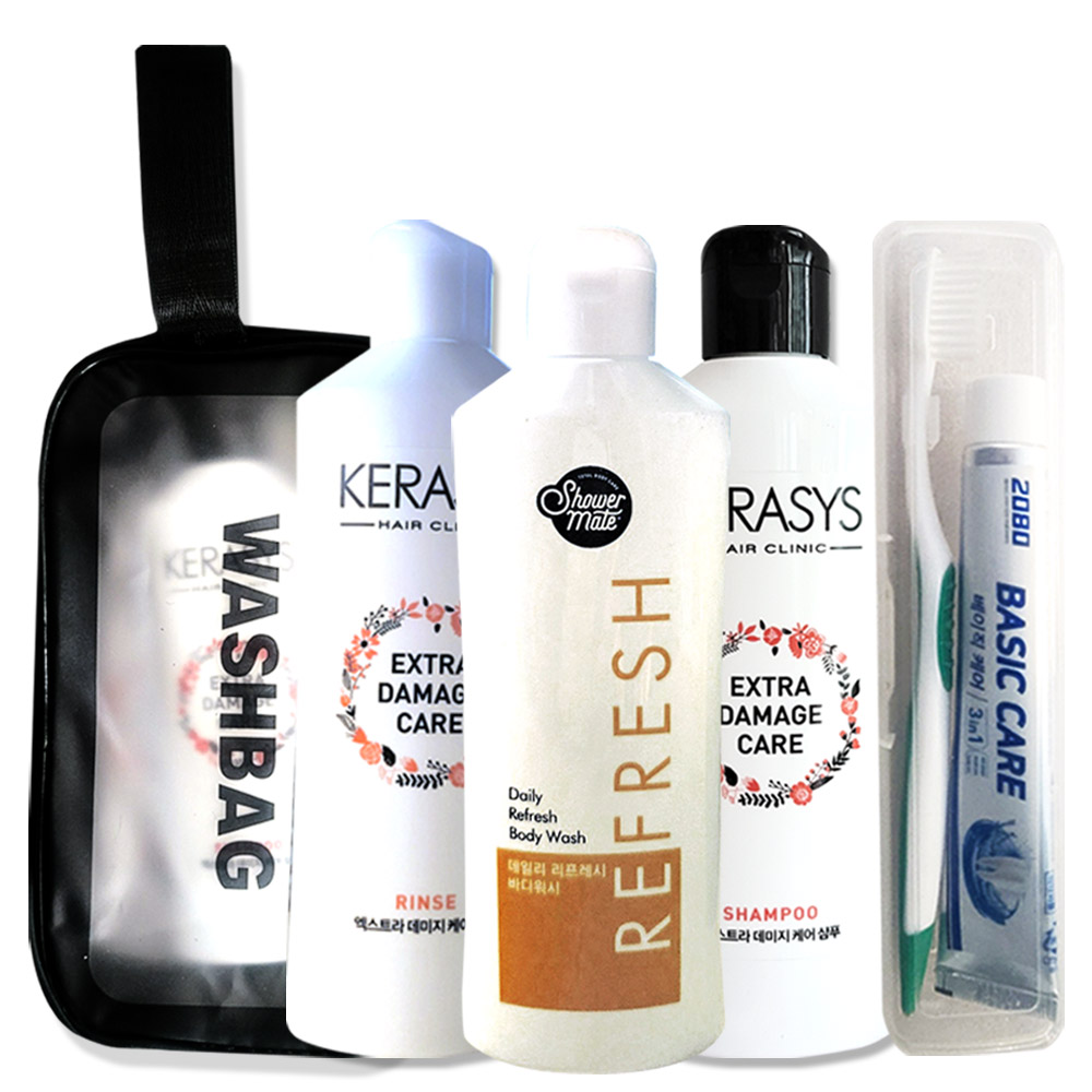 애경 여행용 휴대용 블랙 세면도구 7종 12,600원