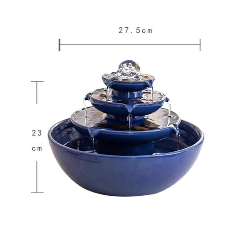미니 분수대 세라믹 실내 가정용 미니분수대 거실 사무실용, F_팔방 재물 운을 부르는 블루 도자기 모델 103,800원