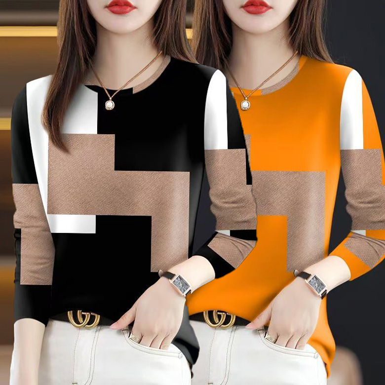 ORZQU 1+1 봄가을겨울 여성 긴팔 티셔츠 빅사이즈 라운드넥 핏드 핏 아우터용 긴팔 세트 23,600원