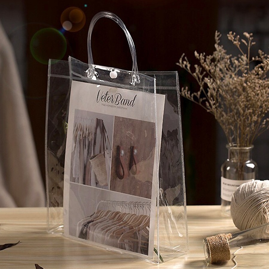 PVC 쇼핑백 1+1 / 구디백 비닐백 손잡이 가방 선물포장 선물 답례품 꽃 화분 간식 3,500원