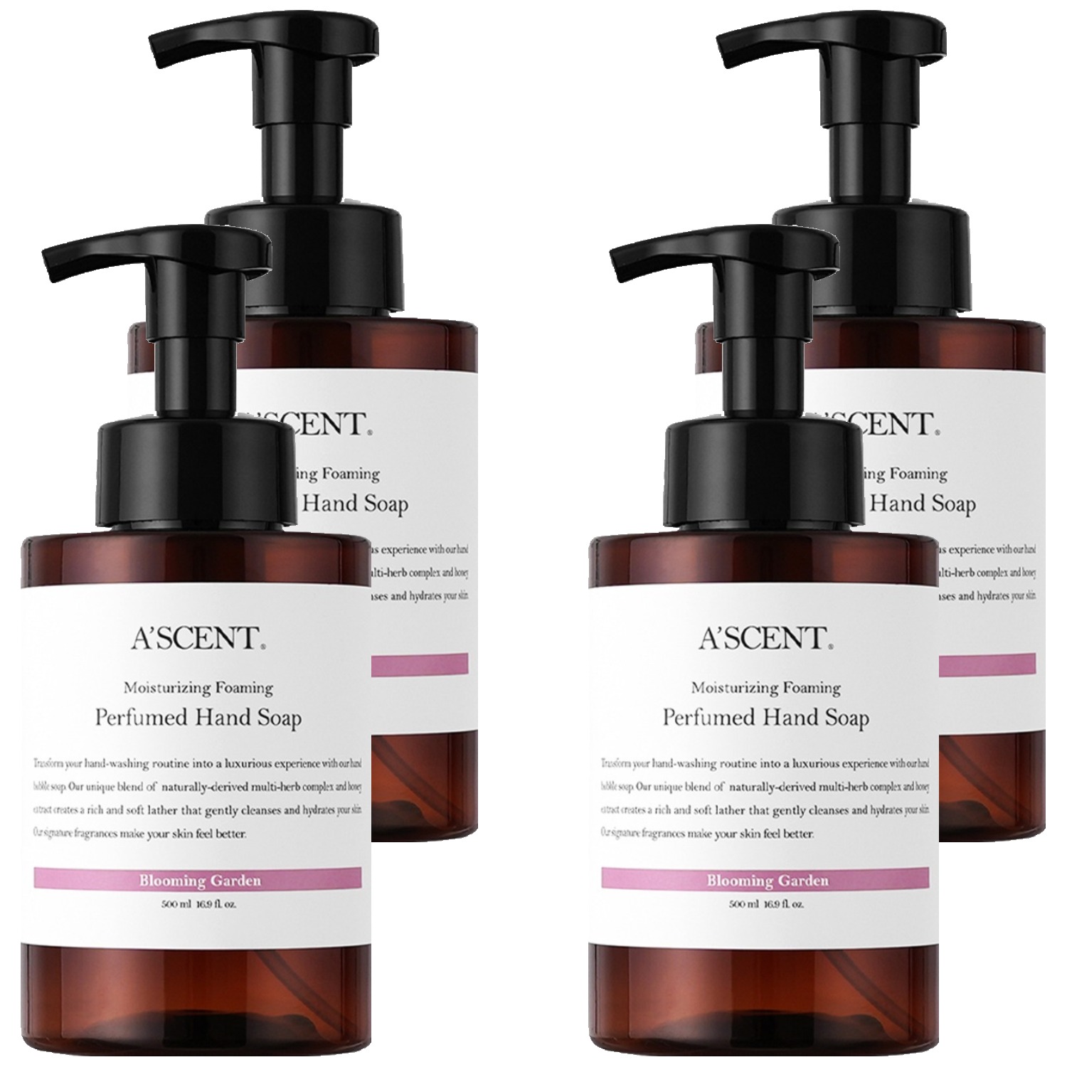 에이센트 퍼퓸드 버블 핸드워시 블루밍가든, 4개, 500ml 17,900원