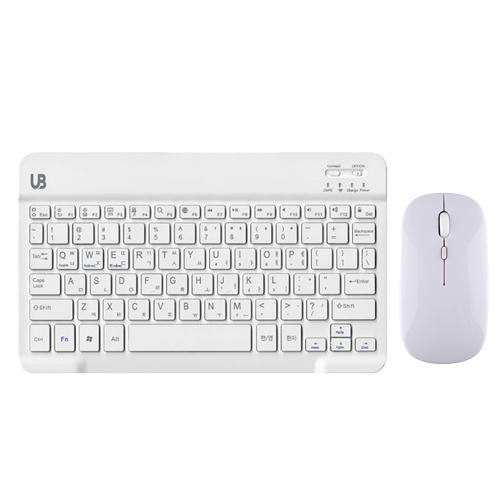 UB BK1 블루투스 무선 키보드+마우스 세트, 텐키리스, 화이트 미디움, BK 1, 현재가 23,800원