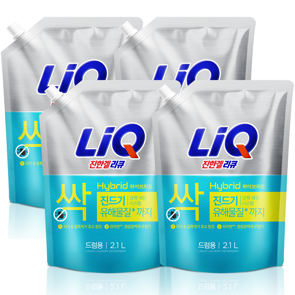 리큐 진한겔 하이브리드 드럼세탁기용 액상세제 플로럴 부케향 리필, 2.1L, 4개 18,900원