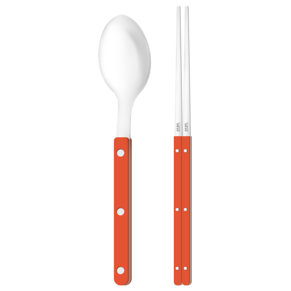 [트리니체] SABRE PARIS 사브르 비스트로 샤이니 커트러리 찹스틱 스푼 세트, 오렌지, 디너스푼(1개)+젓가락(1개), 1세트 31,400원