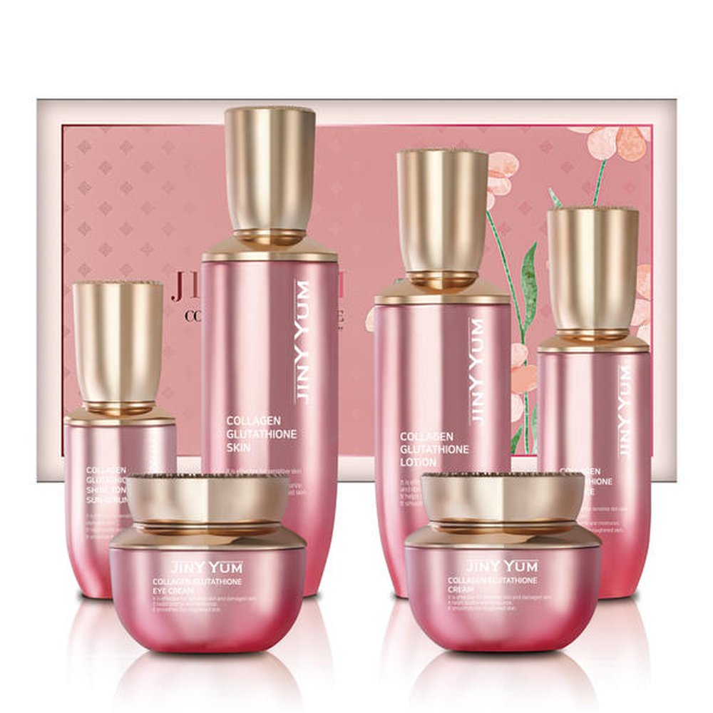 지니윰 콜라겐 글루타치온 6종 기초화장품 피부 탄력 개선 자외선차단 기능성 엄마 선물 세트 (스킨로션에센스세럼크림아이크림) 141,270원