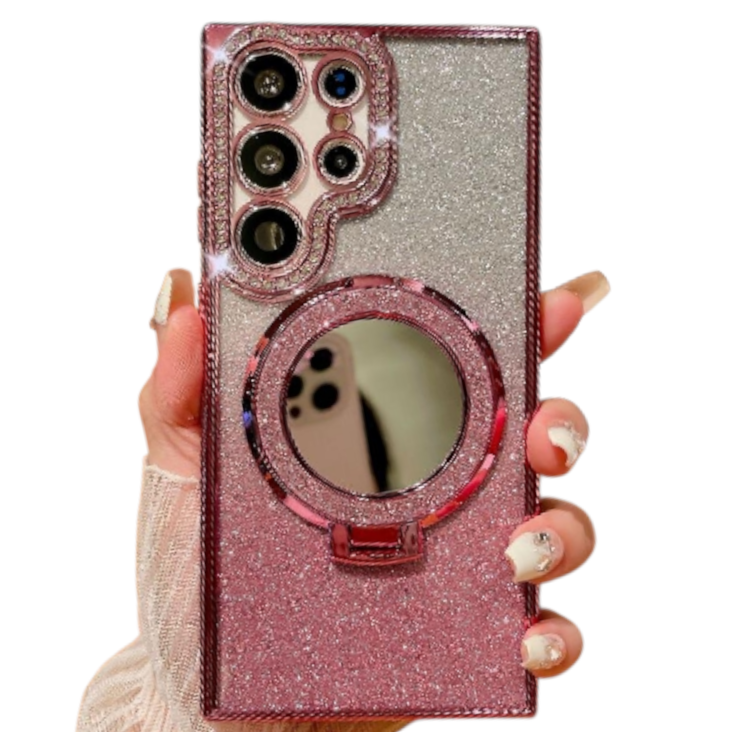 럭스폰 갤럭시 그라데이션 히든 브래킷 미러 케이스 - 글리터 필름, 현재가 18,400원