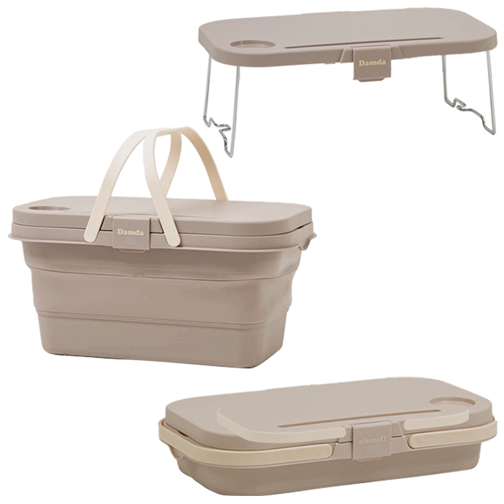 트렌드컨테이너 실리콘 접이식 바구니 캠핑 낚시 피크닉 테이블 설거지통, 1단, 1개, 탄 20,640원