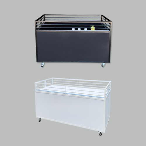 [매대인] 라인매대 행사 접이식 이동식 아울렛 매대 가판대 수납 상품 진열대 진열장 평대 국내제작, 화이트 218,000원