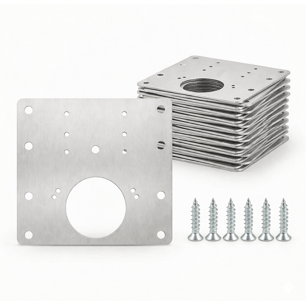스테인리스 힌지 보강판 35mm 경첩 수리판 싱크대 문짝 보수 플레이트 경첩보강철판 8공형, 12개 10,100원