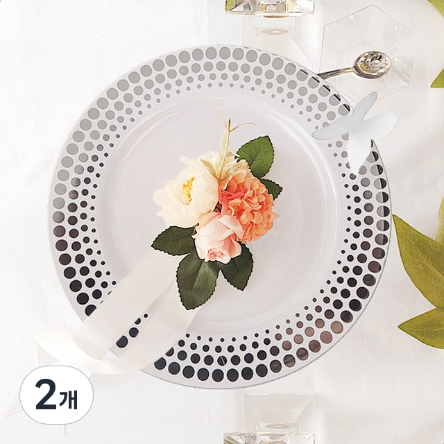 쓱싹 플라스틱 도트 은라인 일회용접시 23cm, 20개, 2개 25,730원