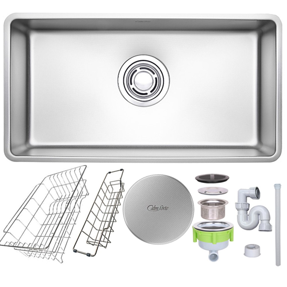 백조 깜뽀르테 860 세트 사각 싱크볼 엠보 코팅 CWS860, 1세트 490,000원