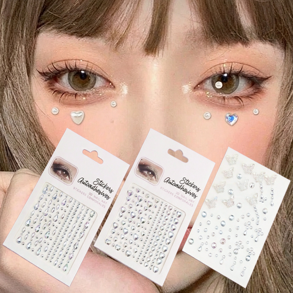 라곰라이프 페이스 반짝이 스티커 보석 큐빅스티커 3종 세트, 1세트, 크리스탈 8,800원
