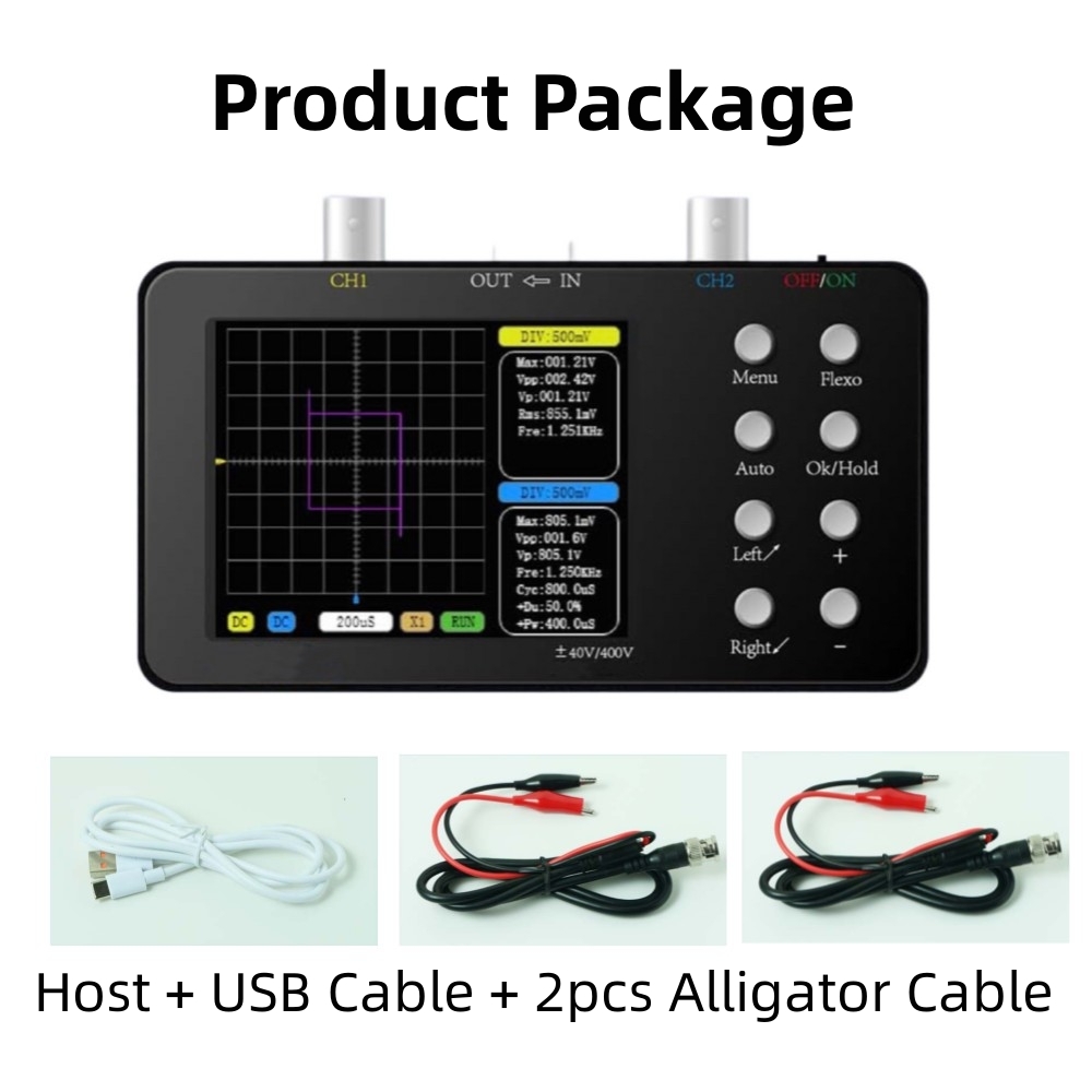 SCO2 듀얼 채널 디지털 자동 오실로스코프, PWM 50M, 10Mhz 샘플링 속도 2.5KSaS 아날로그 대역폭, 전자 수 67,200원