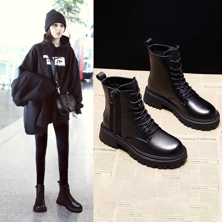 ANYOU 여성용 가을 겨울 데일리 마틴부츠 지퍼 워커 따뜻한 기모 부츠 17,880원