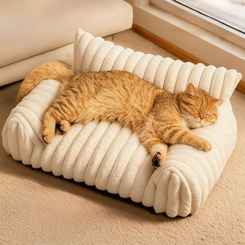 VERTEX 반려동물 사계절 쿠션 소파 침대, 1개, 화이트, 현재가 27,500원