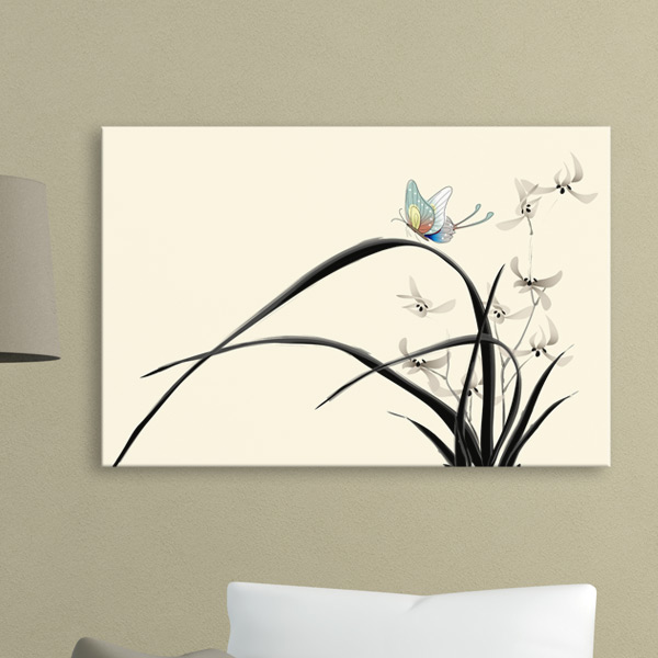 꾸밈 cw827-행운의동양화꽃중형노프레임 액자 42,240원