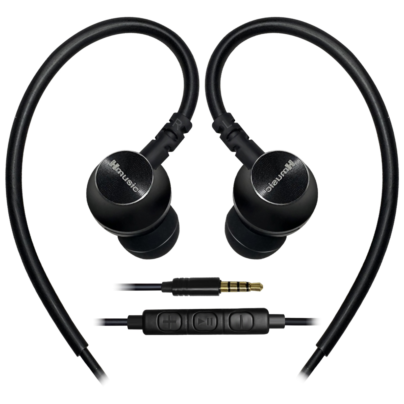 Hmusic 스포츠 오픈핏 귀걸이형 3.5mm 유선 이어폰 L3, 블랙 17,900원