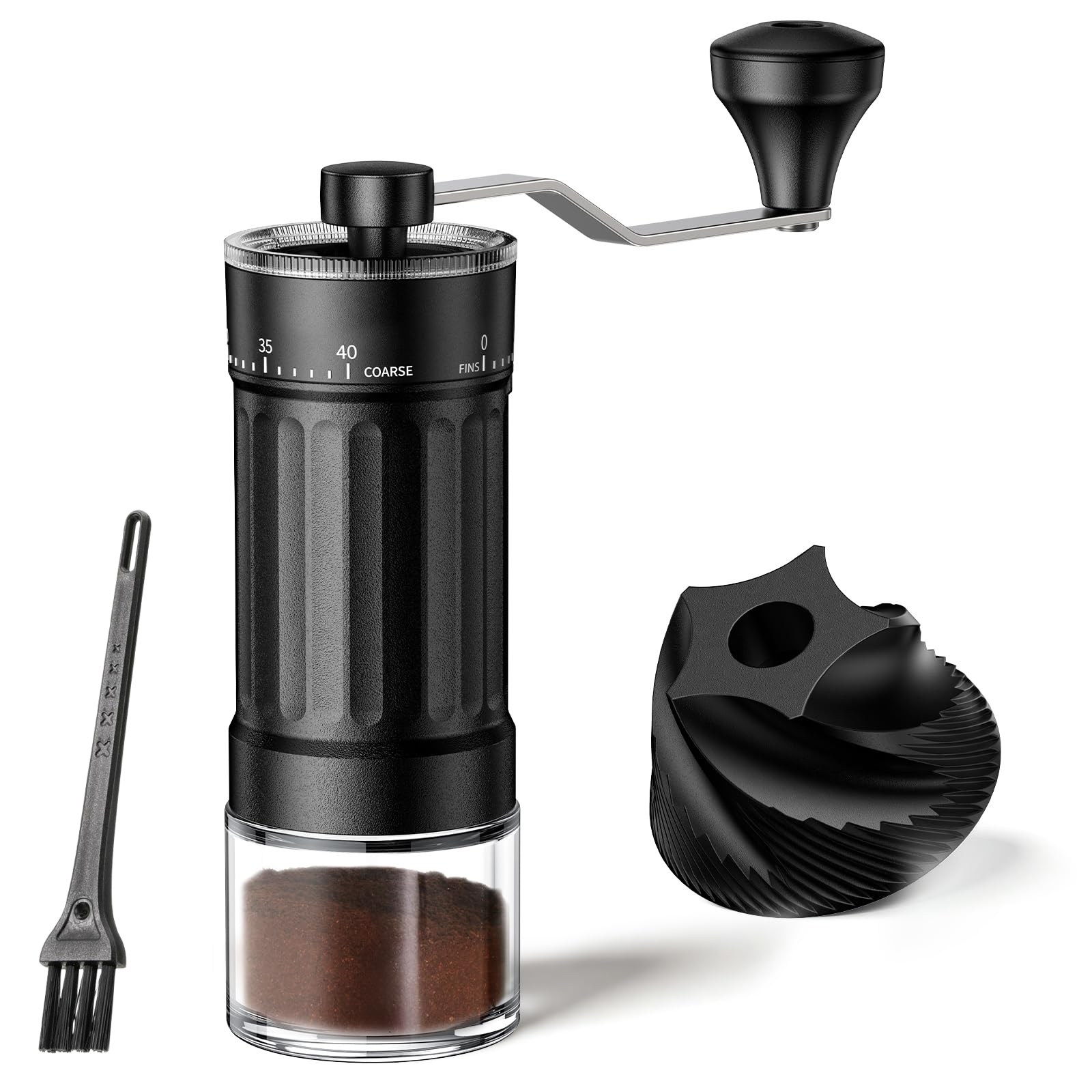 YITUMU 더블 베어링 수동 커피 그라인더 핸드밀 40단계 외부 정밀 조절 물세척 홈카페 캠핑용 원두 분쇄기 청소솔 포함 23,800원